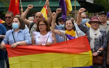 تظاهرة في مدريد ضد زيارة الملك السابق خوان كارلوس لإسبانيا