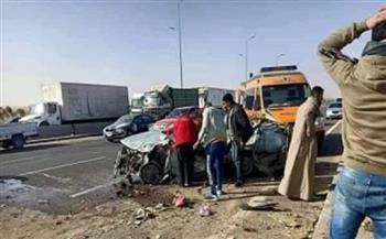 مصرع 4 أشخاص من أسرة واحدة نتيجة تصادم سيارتين بكفر الشيخ