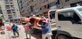 حملات لرفع الإشغالات والرقابة التموينية في أسوان والإسكندرية