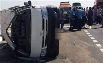 مصرع وإصابة 17 شخصًا في تصادم سيارة نقل بـ«ميني باص» أعلى الدائري الإقليمى