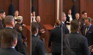 فيديو يرصد لحظة توتر بين «جوني ديب وأمبر هيرد» داخل المحكمة يحصد ملايين المشاهدات