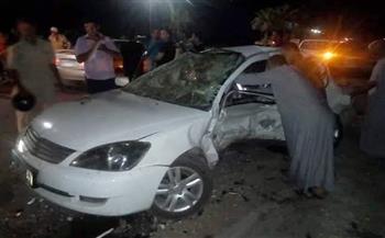 مصرع وإصابة 7 في تصادم بين 3 سيارات بطريق بنها الحر 