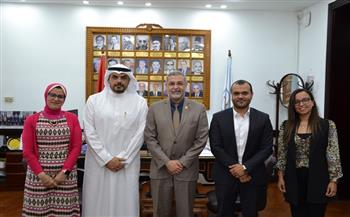 نائب رئيس جامعة الإسكندرية يبحث مع الملحق الثقافي الكويتي تعزيز التعاون