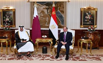 صور.. الرئيس السيسي يستقبل تميم بن حمد آل ثاني أمير قطر