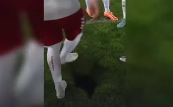 ظهور شيء غريب في ملعب مباراة النمسا والدنمارك أرعب اللاعبين (فيديو)