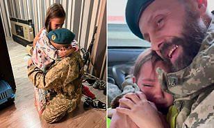 لحظة مؤثرة بين طفلة أوكرانية ووالدها عند وداعه للذهاب للحرب (فيديو)