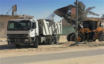 رئيس مدينة العريش : رفع 20 طن من المخلفات واستمرار أعمال النظافة بالمدينة