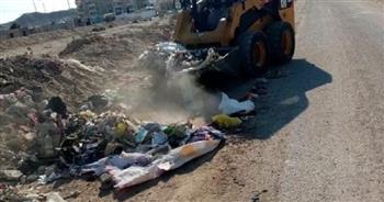رفع 5 أطنان مخلفات وقمامة بمركز الحسنة في وسط سيناء