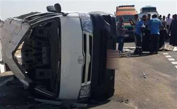 إصابة 12 شخصا في حادث انقلاب سيارة ميكروباص بكفر الشيخ