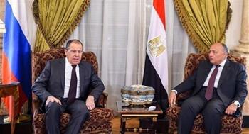 بدء مباحثات وزيرة الخارجية ونظيره الروسي في القاهرة