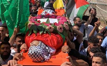 تشييع جثمان الشهيد الفلسطيني الفتى أمجد أبو عليا في المغير 