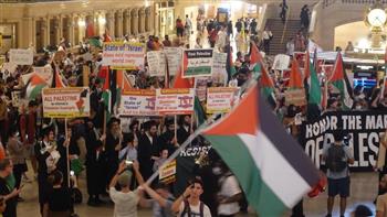 مظاهرة في نيويورك تنديدا بالعدوان الأخير على قطاع غزة