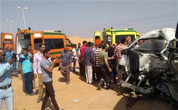 مصرع 3 أشخاص وإصابة 14 في حادث بالصحراوي الشرقي ببني سويف