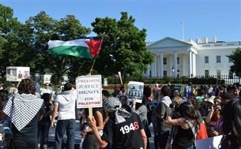 مظاهرة في مدينة دالاس الأمريكية ضد العدوان الإسرائيلي على الشعب الفلسطينى 