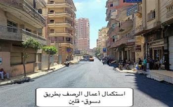 توسعة ورصف الطرق بعدد من مدن كفر الشيخ