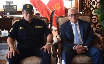 محافظ بورسعيد يستقبل مدير الحماية المدنية الجديد. 