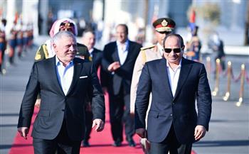 الرئيس السيسي يودع ملك الأردن بمطار العلمين