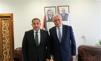 وزير خارجية فلسطين يودع السفير المصري طارق طايل بعد انتهاء مهامه الرسمية