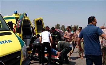 مصرع شخص وإصابة 12 راكب ميكروباص في تصادم بسيارة نقل على الصحراوي الغربي