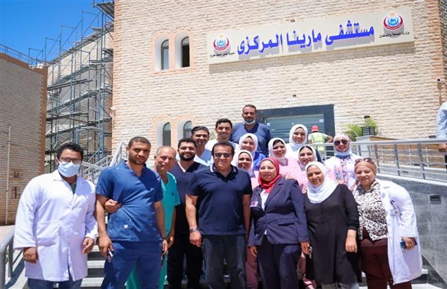 خلال جولاته لعدد من المنشآت الطبية.. د. خالد عبدالغفار يتفقد أعمال تطوير مستشفى مارينا المركزي 