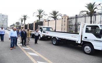 محافظ بورسعيد يتفقد عددا من السيارات والمعدات بعد رفع كفاءتها