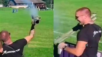 متعصب جدًا.. مشجع كرواتي يطلق قذيفة مضادة للدبابات تجاه لاعبين في مباراة (فيديو)