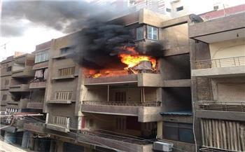 حريق هائل فى عقار سكنى 6 طوابق بسوهاج 