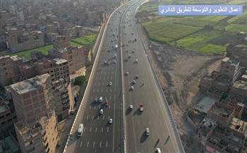 تصوير جوي لأعمال التوسعة بالطريق الدائري حول القاهرة الكبري (فيديو)
