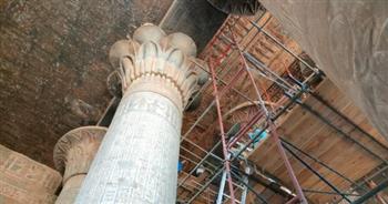 الانتهاء من أعمال ترميم الجزء الجنوبي الغربي من سقف معبد إسنا بالأقصر