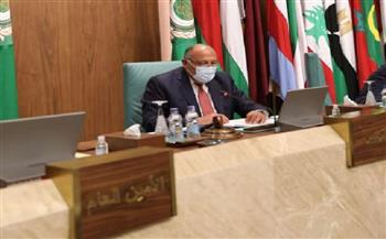 «شكري» يغادر الجلسة الافتتاحية لوزراء الخارجية العرب اعتراضا على «المنقوش»