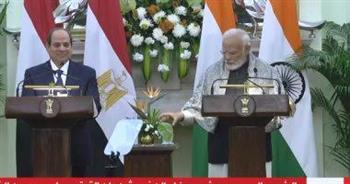 السيسي ورئيس الوزراء الهندي يشهدان التوقيع على عدد من مذكرات التفاهم بين البلدين