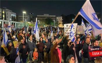 انطلاق تظاهرات حاشدة فى وسط تل أبيب ضد حكومة نتنياهو