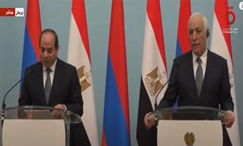الرئيس الأرميني: شرف عظيم لنا استقبال الرئيس السيسي والوفد المصري