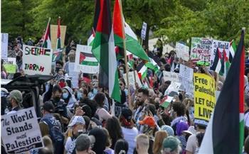 مظاهرة حاشدة في نيويورك تنديدا بالعدوان الإسرائيلي على جنين 