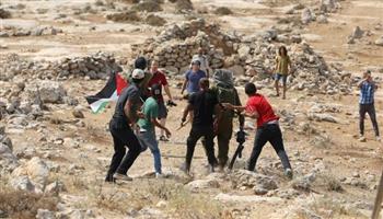 إصابة مواطنين فلسطينيين جراء قمع الاحتلال الإسرائيلي مسيرة بيت دجن شرق نابلس