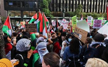 مظاهرة في نيويورك دعمًا لغزة ورفضا للمساعدات الأمريكية لإسرائيل 