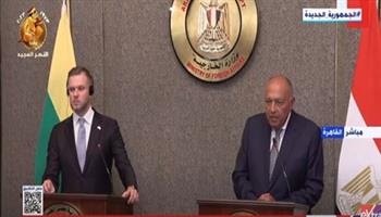 سامح شكري: التعاون بين مصر وليتوانيا يصب في مصلحة البلدين