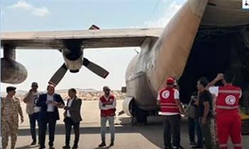 الهلال الأحمر في شمال سيناء يفرغ شحنة المساعدات الأردنية