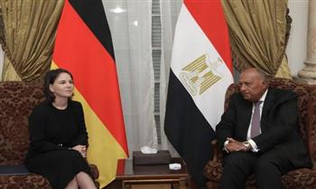 شكري لنظيرته الألمانية يجدد رفض مصر للدعوات الإسرائيلية لمواطني غزة للانتقال للجنوب  