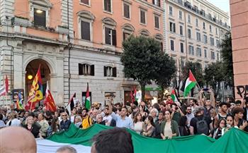 مسيرة في روما تندد بالعدوان الإسرائيلي على غزة