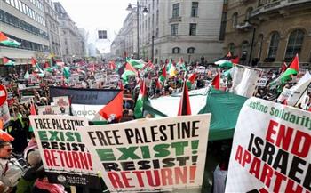 تظاهر الآلاف في لندن تضامنا مع سكان غزة