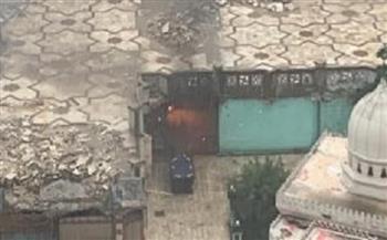 حريق هائل أمام ساحة المرسي أبو العباس بالإسكندرية
