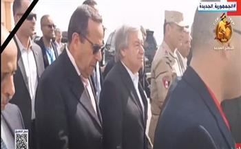 أمين عام الأمم المتحدة يغادر مطار العريش متوجهًا إلى معبر رفح