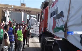 بدء دخول المساعدات الإنسانية لقطاع غزة من معبر رفح