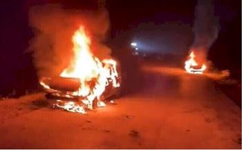 مستوطنون يحرقون عشرات المركبات بحوارة جنوب نابلس