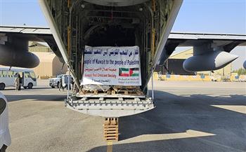 إقلاع الطائرة الإغاثية الخامسة من الجسر الجوي الكويتي متوجهة لمطار العريش  