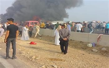 الصحة: وفاة 32 راكبا وإصابة 63 آخرين في حادث مروري على طريق «القاهرة - الإسكندرية» الصحراوي
