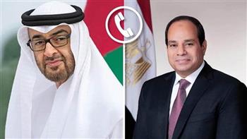 الرئيس السيسي ونظيره الإماراتي يتفقان على تكثيف جهود وقف التصعيد الفلسطيني الإسرائيلي 