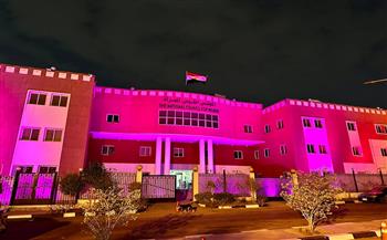 «القومي للمرأة» يضيء مبناه باللون الوردى تضامنا مع محاربات سرطان الثدي