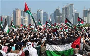 وقفة تضامنية حاشدة في قطر دعما لغزة